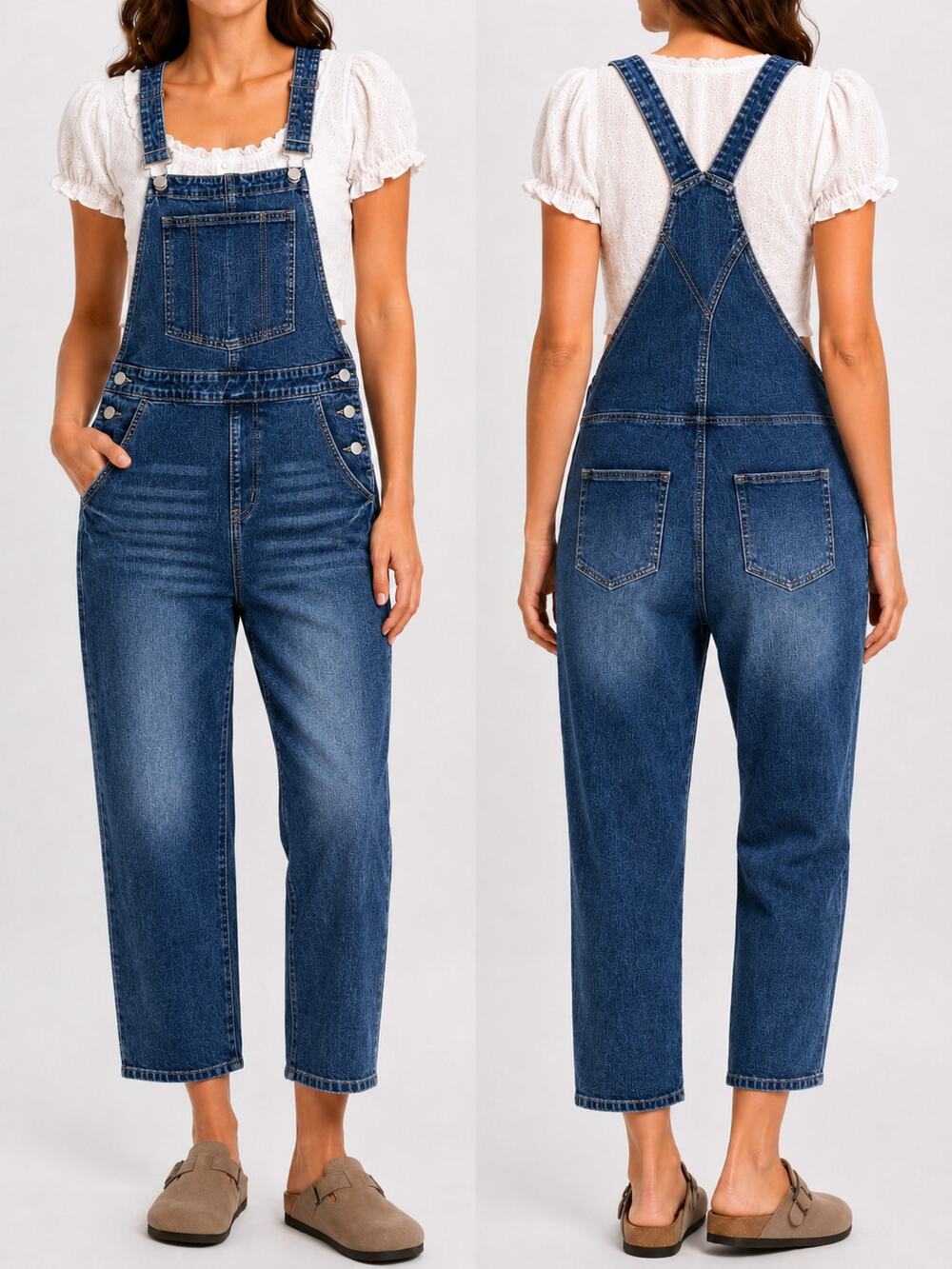Flamingals Denim Overalls / Cropped Jeans Size SMALL NWOT